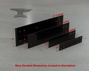 Industrial Style Straight Brackets - Various Sizes - Wood Post Brackets - construction brackets - brackets for post and beam construction - beam supports - post support - timber frame brackets - barndominium brackets - exposed beam brackets