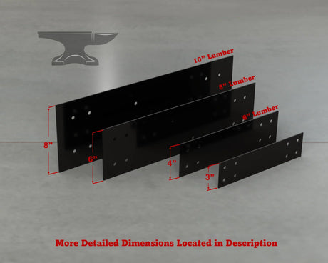 Industrial Style Straight Brackets - Various Sizes - Wood Post Brackets - construction brackets - brackets for post and beam construction - beam supports - post support - timber frame brackets - barndominium brackets - exposed beam brackets