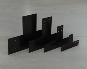 Industrial Style T Brackets - Various Sizes - Wood Post Brackets - construction brackets - brackets for post and beam construction - beam supports - post support - timber frame brackets - barndominium brackets - exposed beam brackets