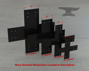 Industrial Style X Brackets - Various Sizes - Wood Post Brackets - construction brackets - brackets for post and beam construction - beam supports - post support - timber frame brackets - barndominium brackets - exposed beam brackets