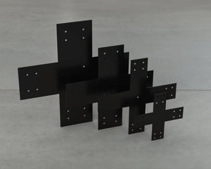 Industrial Style X Brackets - Various Sizes - Wood Post Brackets - construction brackets - brackets for post and beam construction - beam supports - post support - timber frame brackets - barndominium brackets - exposed beam brackets