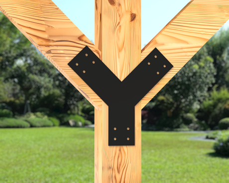 Y Bracket - Industrial Style - For 6 Inch Post - Wood Post Brackets - construction brackets - brackets for post and beam construction - beam supports - post support - timber frame brackets - post frame buildings - barndominium brackets - exposed beam brackets