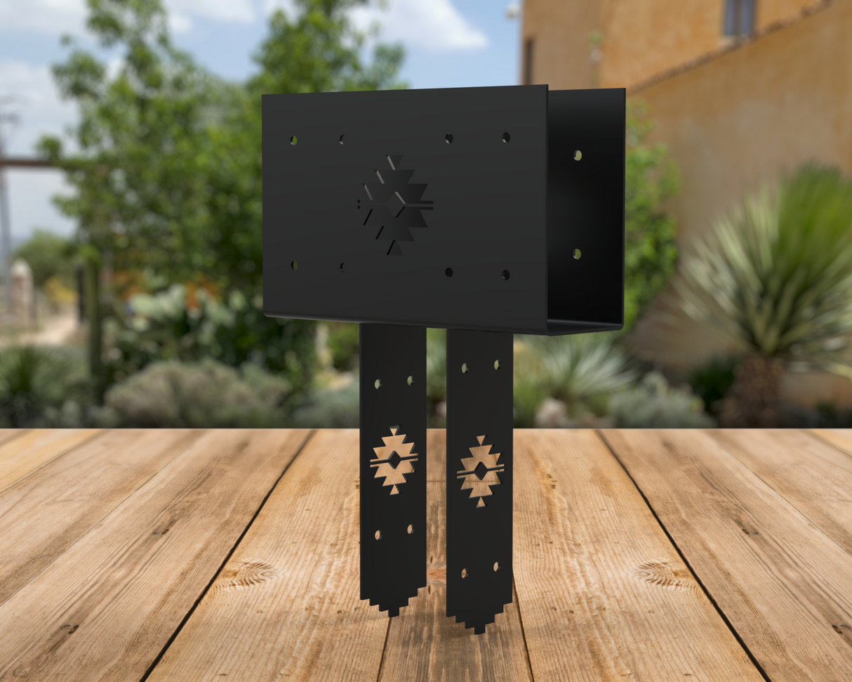 Column to Beam Brace - Aztec Style - Wood Post Brackets - construction materials - building supposrts - beam supports - post support - timber frame brackets - wood frame buildings - post frame buildings - barndominium brackets - exposed beam brackets