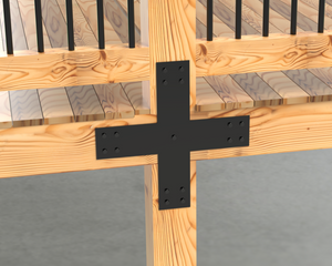 X Bracket - Industrial Style - 8 Inch Lumber - Wood Post Brackets - construction brackets - brackets for post and beam construction - beam supports - post support - timber frame brackets - barndominium brackets - exposed beam brackets
