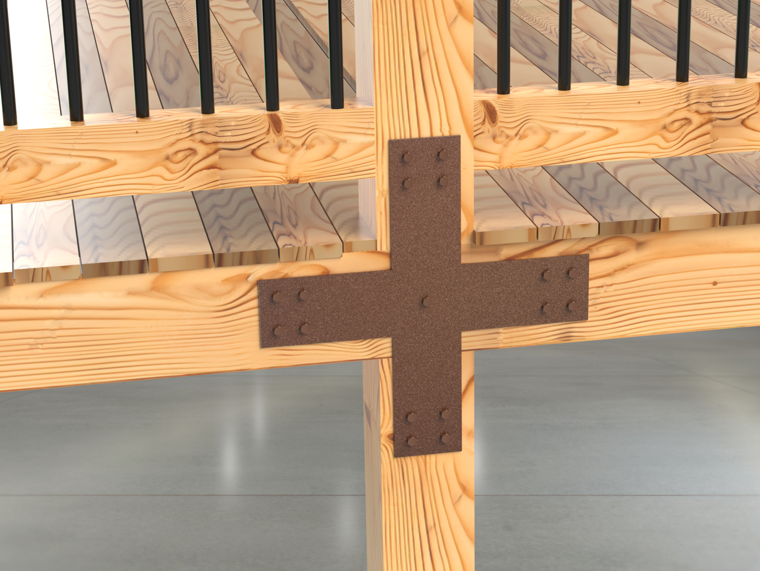 X Bracket - Industrial Style - 8 Inch Lumber - Wood Post Brackets - construction brackets - brackets for post and beam construction - beam supports - post support - timber frame brackets - barndominium brackets - exposed beam brackets