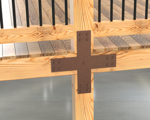 X Bracket - Industrial Style - 8 Inch Lumber - Wood Post Brackets - construction brackets - brackets for post and beam construction - beam supports - post support - timber frame brackets - barndominium brackets - exposed beam brackets