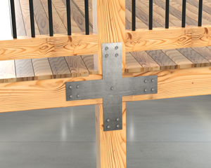 X Bracket - Industrial Style - 8 Inch Lumber - Wood Post Brackets - construction brackets - brackets for post and beam construction - beam supports - post support - timber frame brackets - barndominium brackets - exposed beam brackets