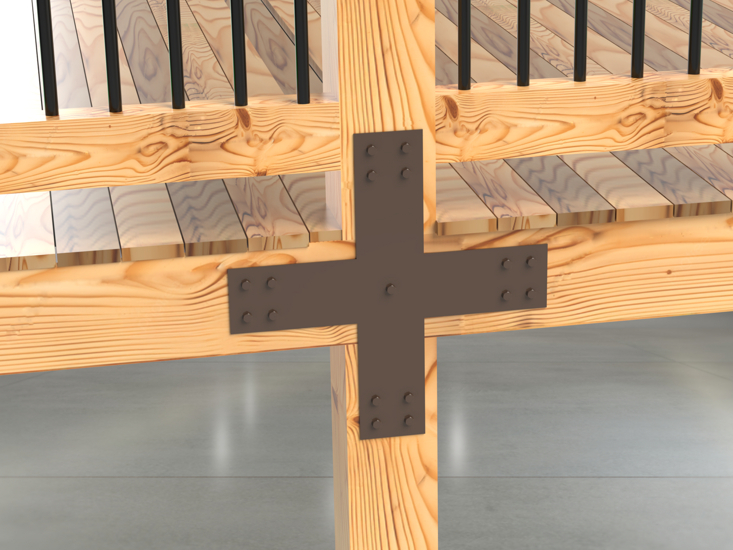 X Bracket - Industrial Style - 8 Inch Lumber - Wood Post Brackets - construction brackets - brackets for post and beam construction - beam supports - post support - timber frame brackets - barndominium brackets - exposed beam brackets