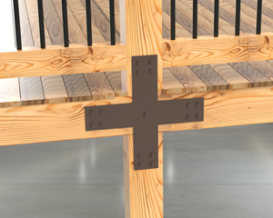 X Bracket - Industrial Style - 8 Inch Lumber - Wood Post Brackets - construction brackets - brackets for post and beam construction - beam supports - post support - timber frame brackets - barndominium brackets - exposed beam brackets