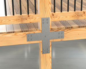 X Bracket - Industrial Style - 8 Inch Lumber - Wood Post Brackets - construction brackets - brackets for post and beam construction - beam supports - post support - timber frame brackets - barndominium brackets - exposed beam brackets