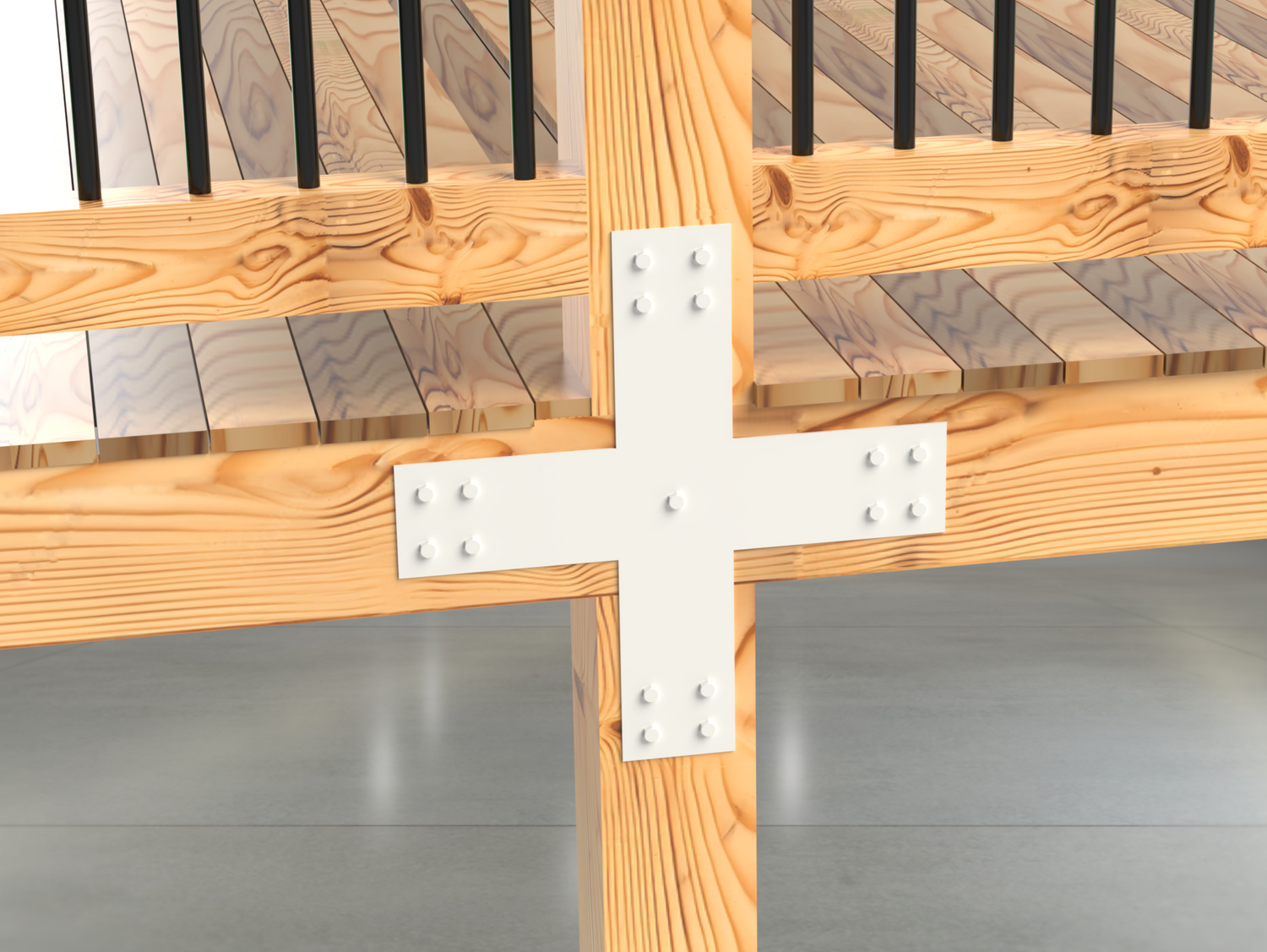 X Bracket - Industrial Style - 8 Inch Lumber - Wood Post Brackets - construction brackets - brackets for post and beam construction - beam supports - post support - timber frame brackets - barndominium brackets - exposed beam brackets