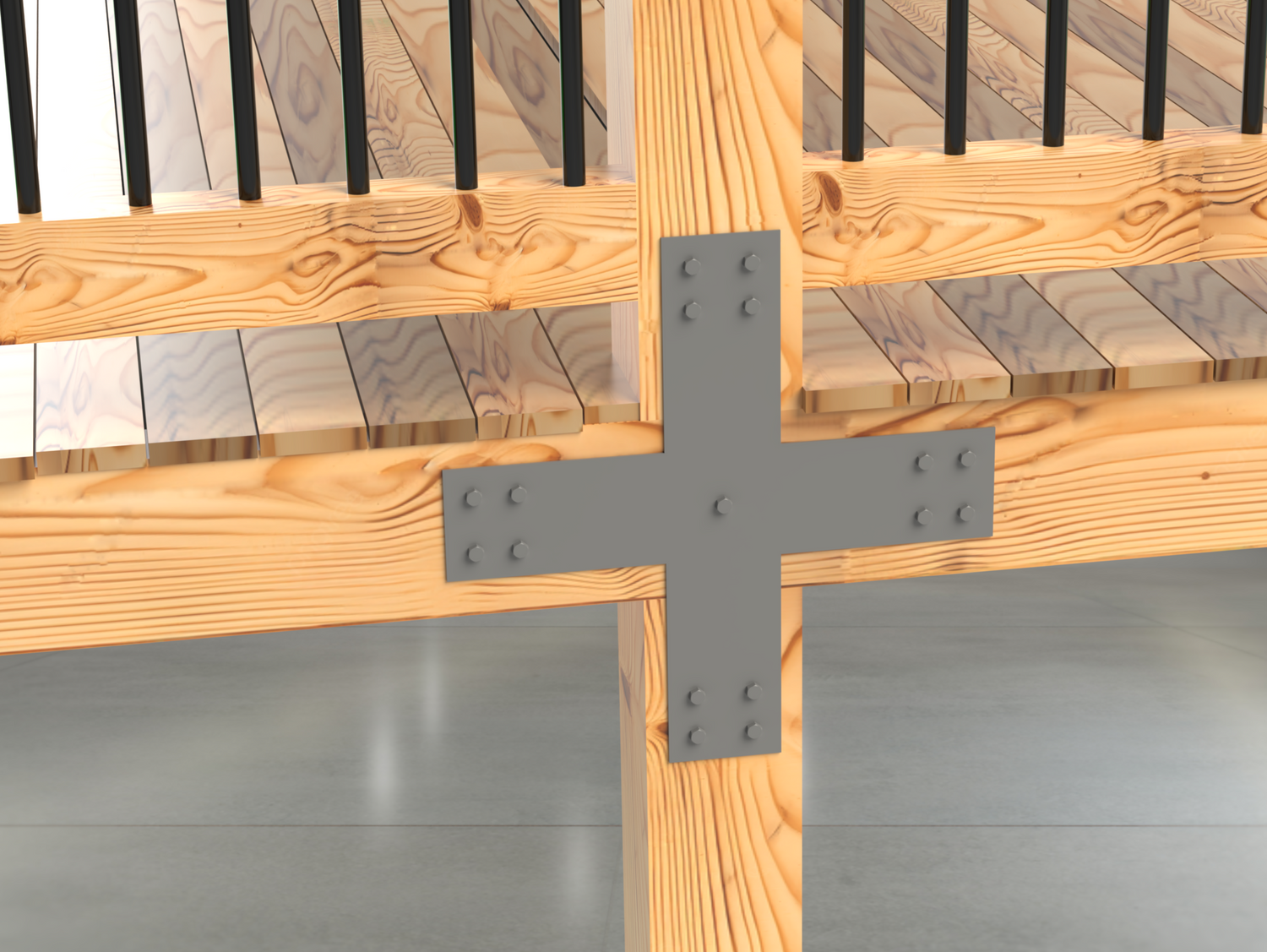 X Bracket - Industrial Style - 8 Inch Lumber - Wood Post Brackets - construction brackets - brackets for post and beam construction - beam supports - post support - timber frame brackets - barndominium brackets - exposed beam brackets