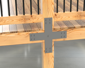 X Bracket - Industrial Style - 8 Inch Lumber - Wood Post Brackets - construction brackets - brackets for post and beam construction - beam supports - post support - timber frame brackets - barndominium brackets - exposed beam brackets