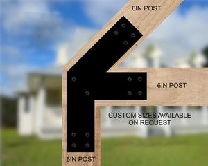 6 Inch Heel Bracket with Vertical Support Leg - Wood Post Brackets - construction materials - building supports - beam supports - post supports
