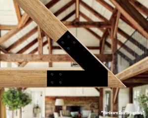 Custom Angled Bracket for Exposed Beams - Wood Post Brackets - construction materials - building supports - beam supports - post supports