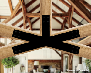 Custom Gable Bracket for Exposed Truss, Angled Base - Wood Post Brackets - construction materials - building supports - beam supports - post supports