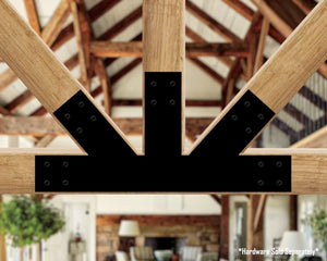 Custom Gable Bracket for Exposed Truss, Offset Bottom Joint - Wood Post Brackets - construction materials - building supports - beam supports - post supports