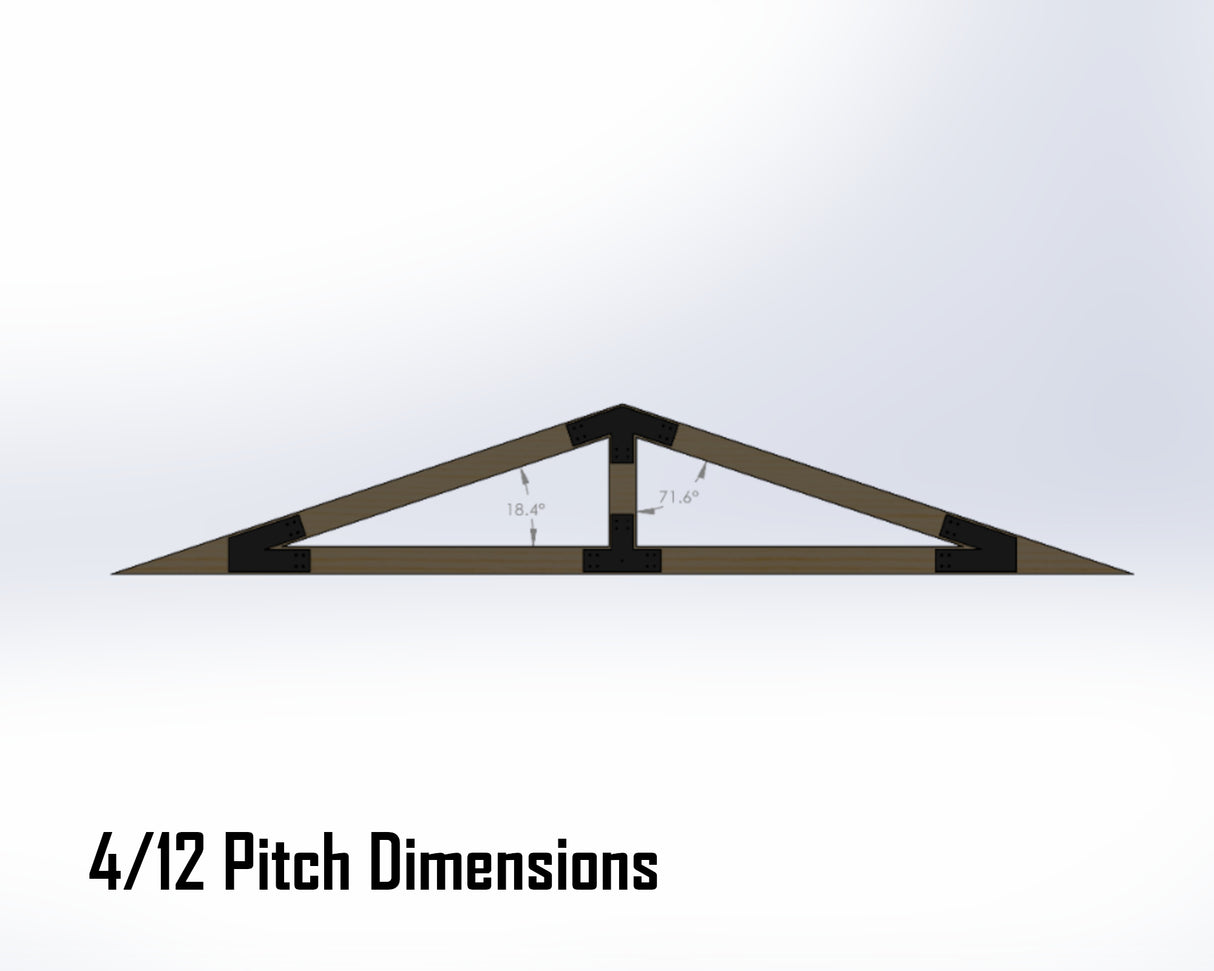 King Truss Bracket Set - Industrial Style - For 8 Inch Lumber