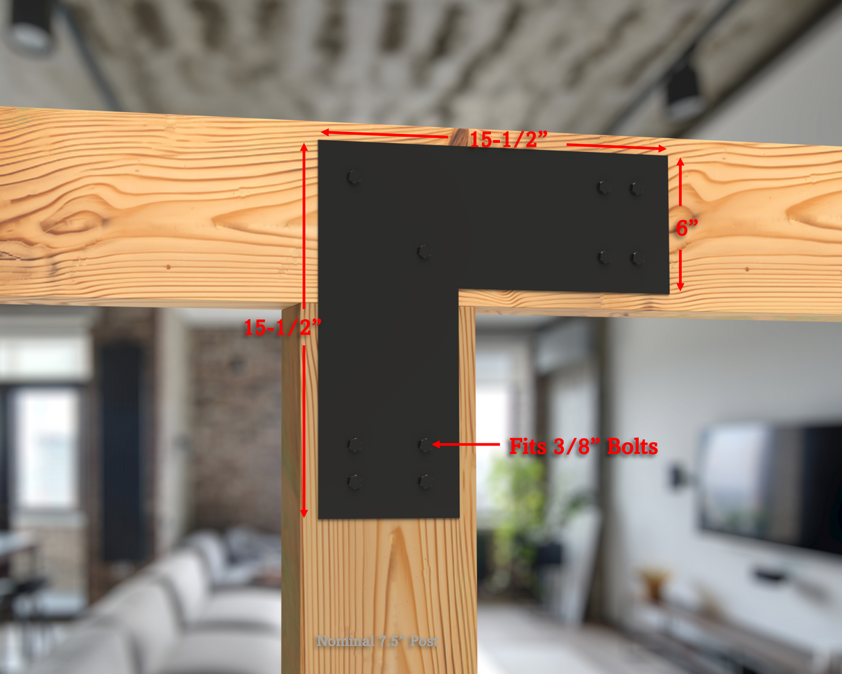 L Bracket - Industrial Style - 8 Inch Lumber
