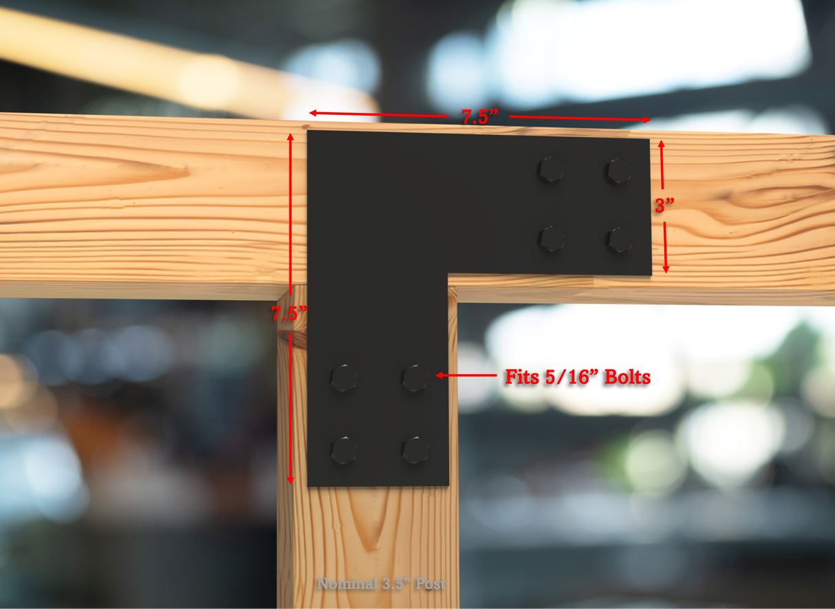 L Bracket - Scalloped Edges - 4 Inch Lumber