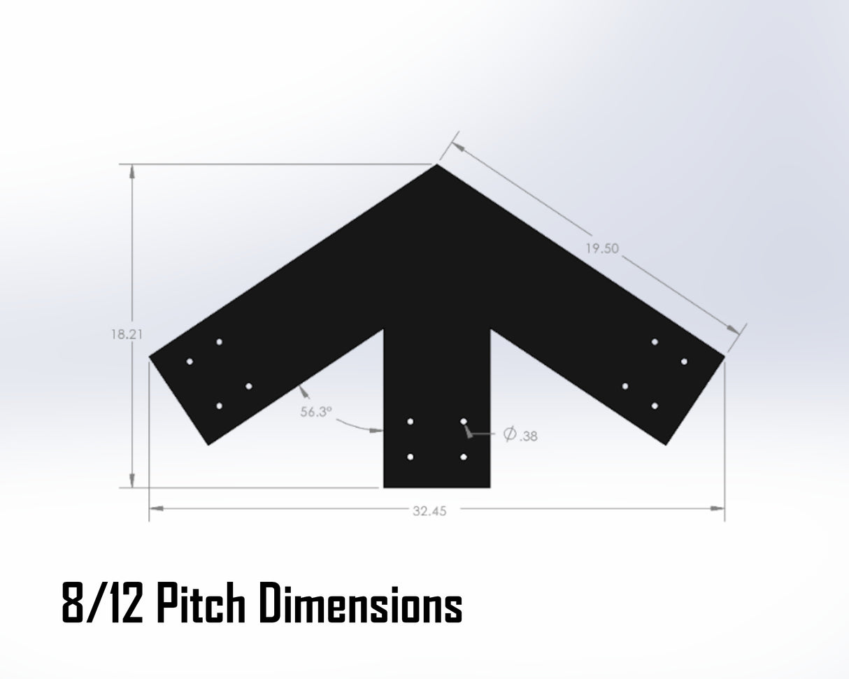 Howe Truss Bracket Set - Industrial Style - For 8 Inch Lumber