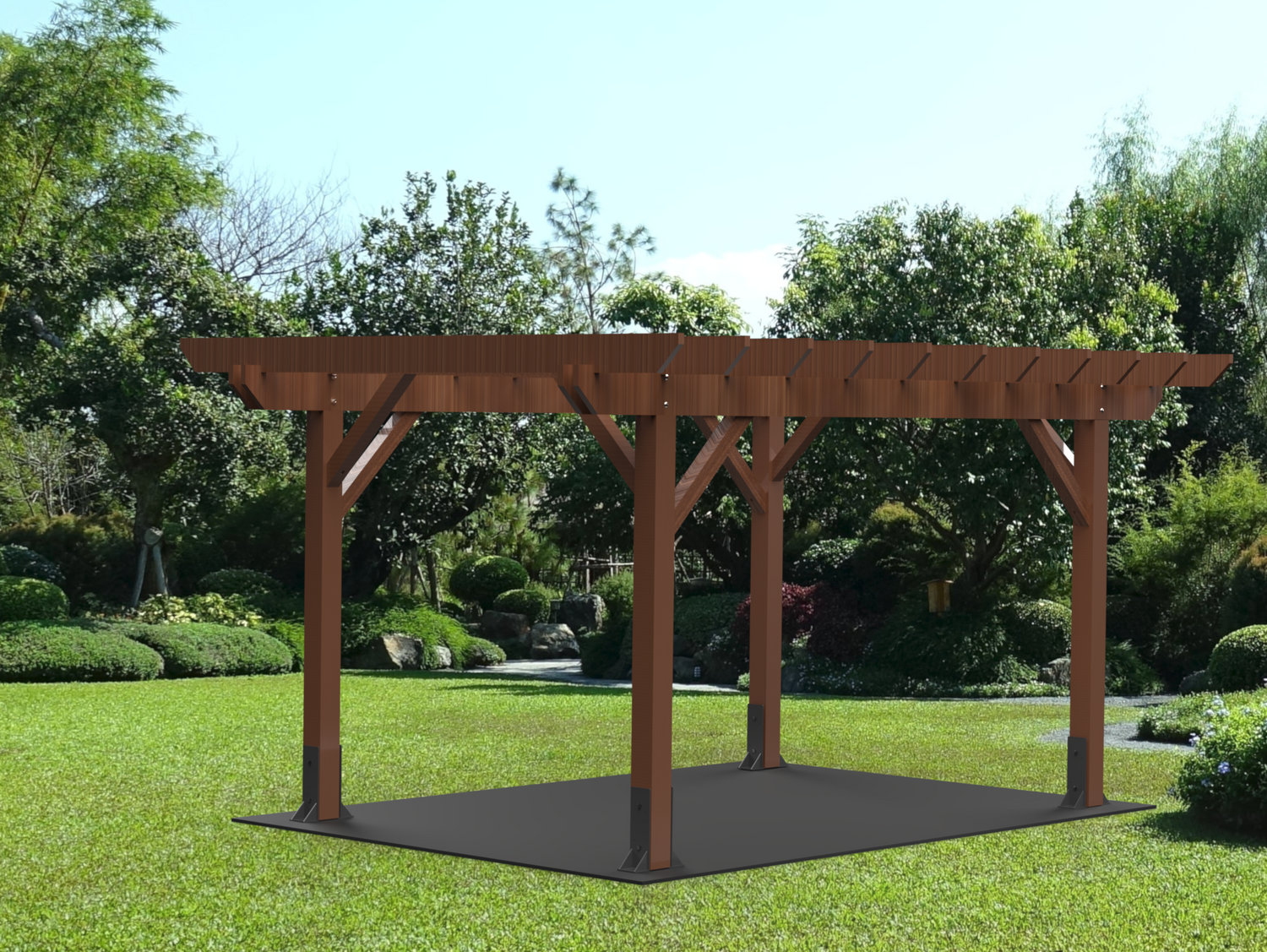 Laminated 8X8 Post Footer Bracket - PF5P88 - Wood Post Brackets - construction materials - building supposrts - beam supports - post support - timber frame brackets - wood frame buildings - post frame buildings - barndominium brackets - exposed beam brackets