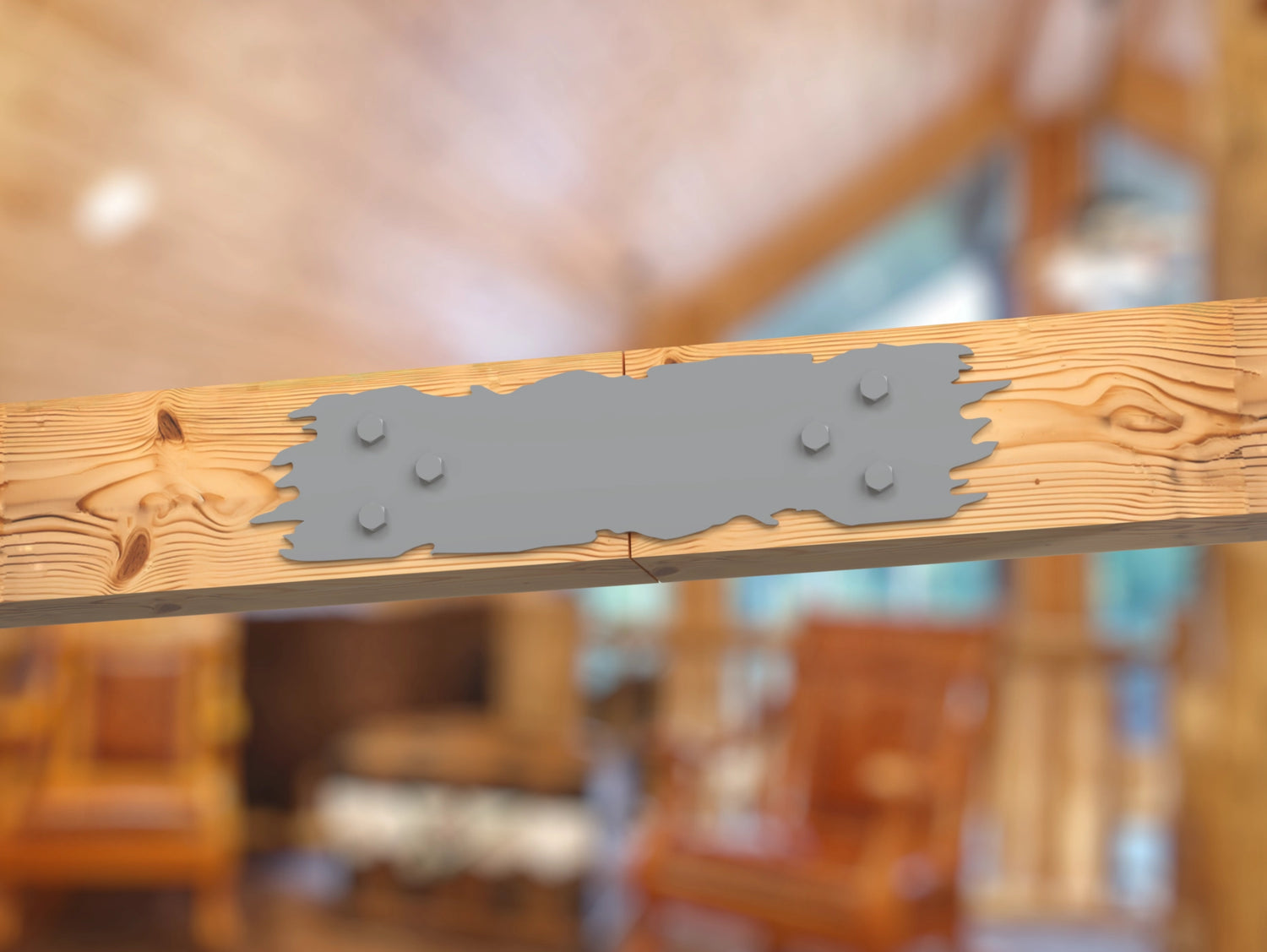 Straight Bracket - Rough Wood Style - For 8 Inch Lumber - Wood Post Brackets - construction brackets - brackets for post and beam construction - beam supports - post support - timber frame brackets - barndominium brackets - exposed beam brackets