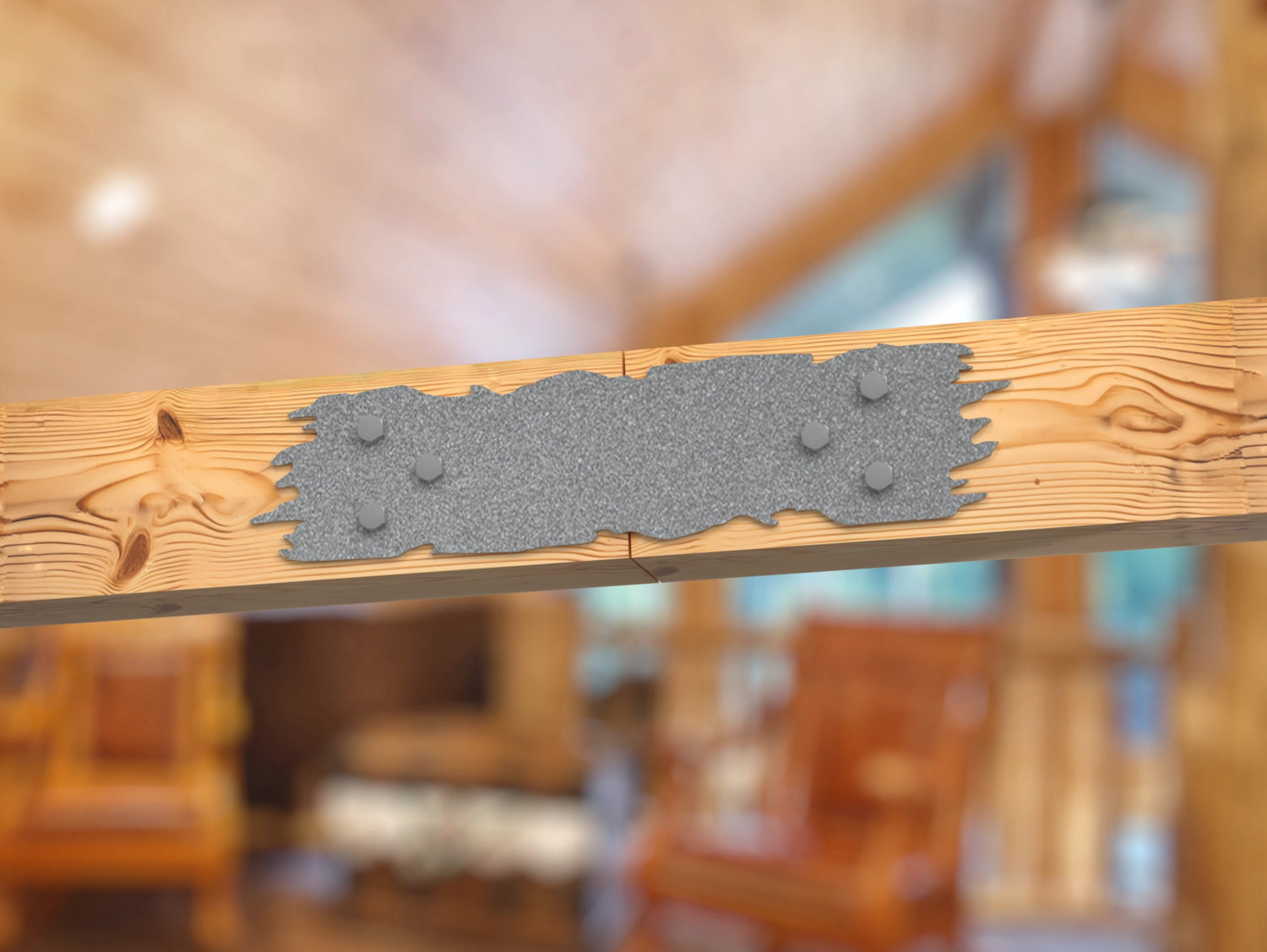Straight Bracket - Rough Wood Style - For 8 Inch Lumber - Wood Post Brackets - construction brackets - brackets for post and beam construction - beam supports - post support - timber frame brackets - barndominium brackets - exposed beam brackets