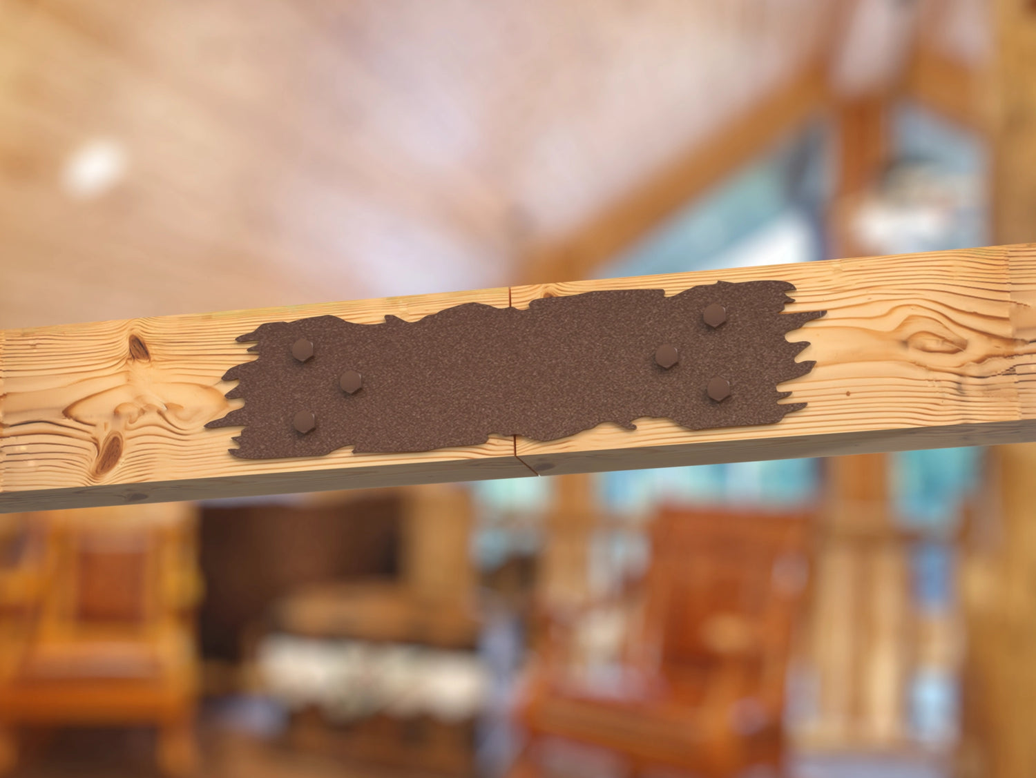 Straight Bracket - Rough Wood Style - For 8 Inch Lumber - Wood Post Brackets - construction brackets - brackets for post and beam construction - beam supports - post support - timber frame brackets - barndominium brackets - exposed beam brackets