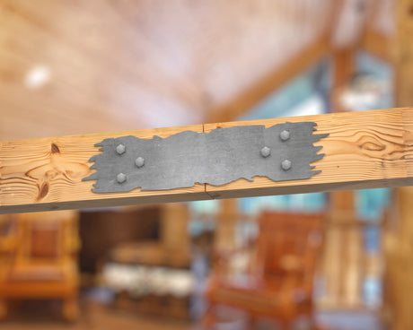 Straight Bracket - Rough Wood Style - For 8 Inch Lumber - Wood Post Brackets - construction brackets - brackets for post and beam construction - beam supports - post support - timber frame brackets - barndominium brackets - exposed beam brackets