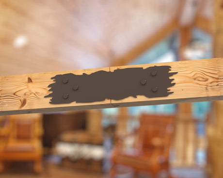 Straight Bracket - Rough Wood Style - For 8 Inch Lumber - Wood Post Brackets - construction brackets - brackets for post and beam construction - beam supports - post support - timber frame brackets - barndominium brackets - exposed beam brackets