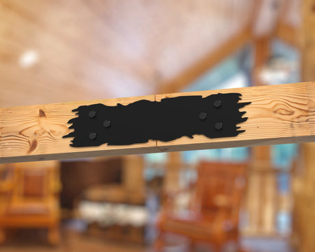 Straight Bracket - Rough Wood Style - For 8 Inch Lumber - Wood Post Brackets - construction brackets - brackets for post and beam construction - beam supports - post support - timber frame brackets - barndominium brackets - exposed beam brackets