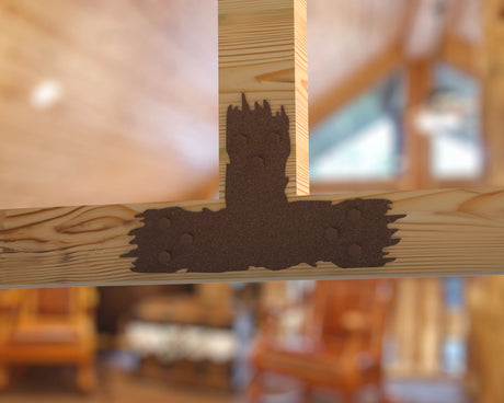 T Bracket - Rough Wood Style - For 6 Inch Lumber - Wood Post Brackets - construction brackets - brackets for post and beam construction - beam supports - post support - timber frame brackets - barndominium brackets - exposed beam brackets