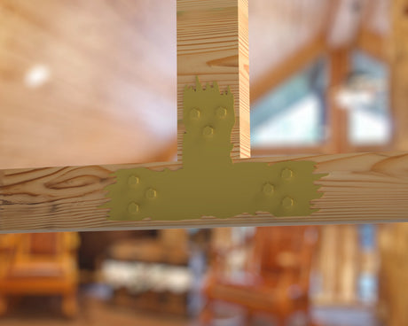 T Bracket - Rough Wood Style - For 6 Inch Lumber - Wood Post Brackets - construction brackets - brackets for post and beam construction - beam supports - post support - timber frame brackets - barndominium brackets - exposed beam brackets
