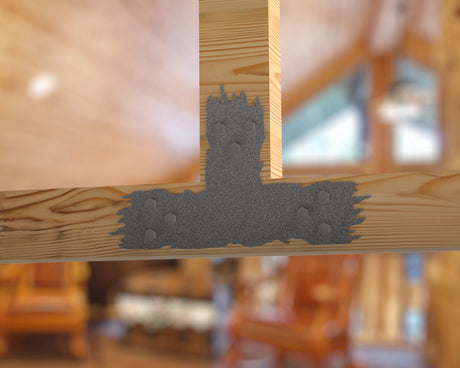 T Bracket - Rough Wood Style - For 6 Inch Lumber - Wood Post Brackets - construction brackets - brackets for post and beam construction - beam supports - post support - timber frame brackets - barndominium brackets - exposed beam brackets