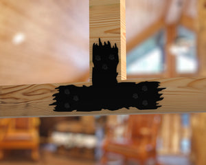T Bracket - Rough Wood Style - For 6 Inch Lumber - Wood Post Brackets - construction brackets - brackets for post and beam construction - beam supports - post support - timber frame brackets - barndominium brackets - exposed beam brackets