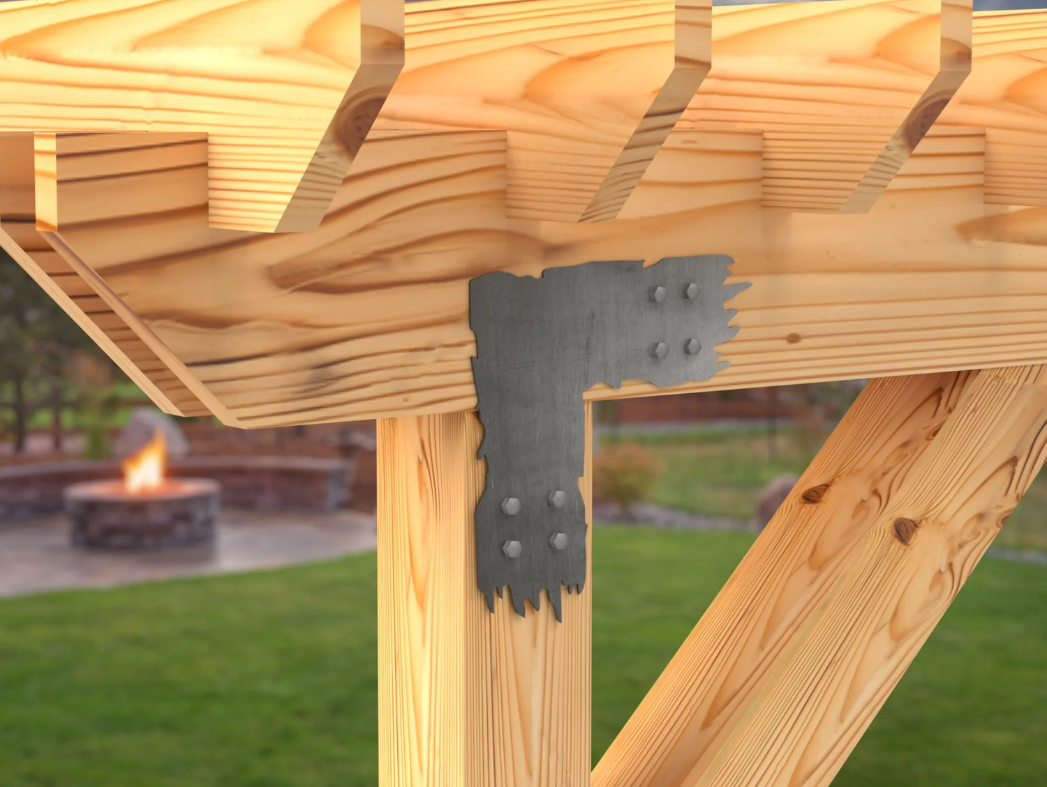 "Rough Wood" Metal Brackets For 4x4 Dimensional Lumber - Madison Iron and Wood