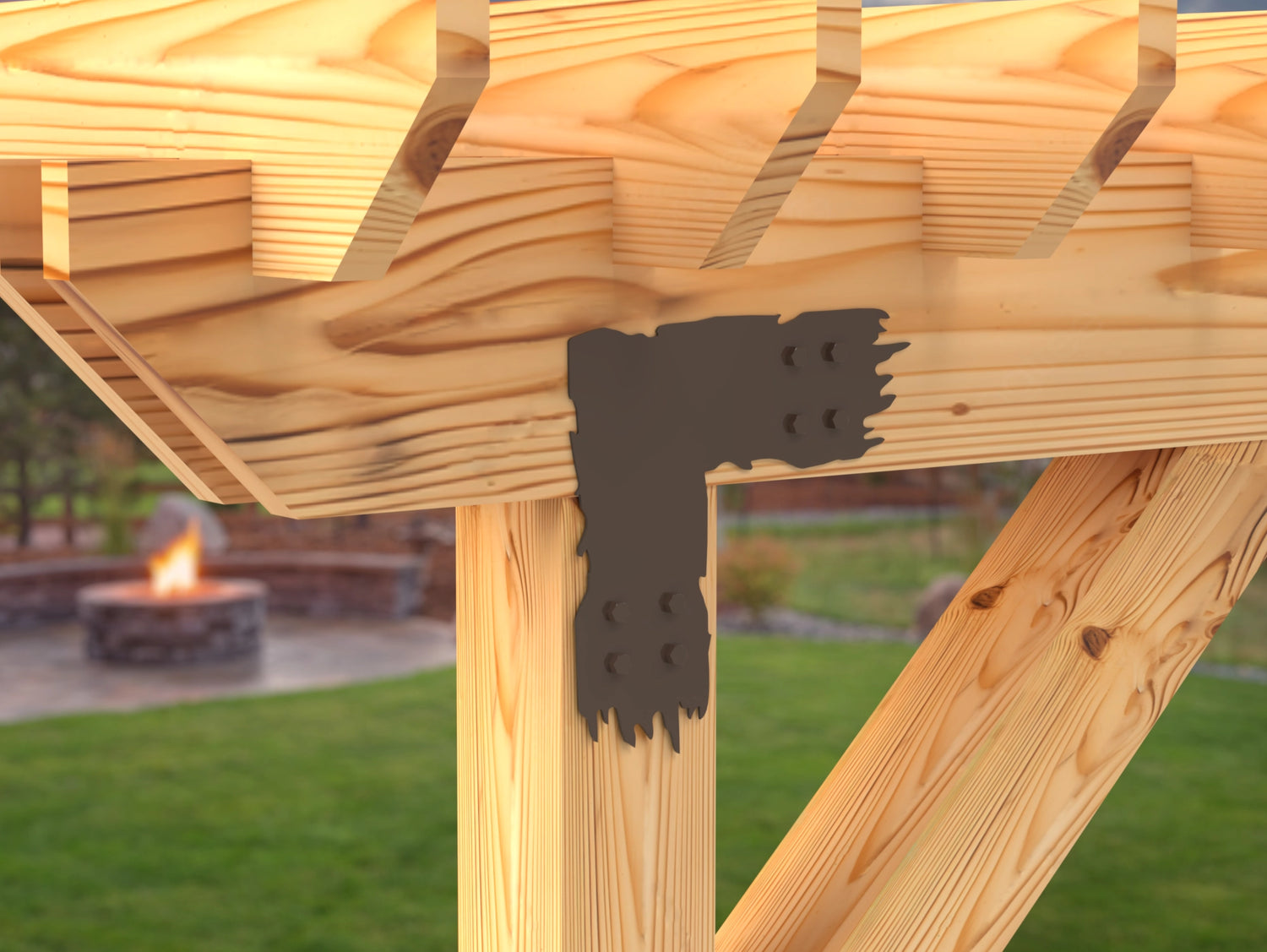 L Bracket - Rough Wood Style - For 8 Inch Lumber - Wood Post Brackets - construction brackets - brackets for post and beam construction - beam supports - post support - timber frame brackets - barndominium brackets - exposed beam brackets