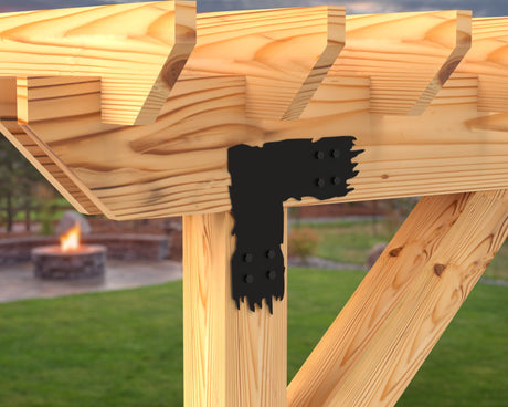 L Bracket - Rough Wood Style - For 8 Inch Lumber - Wood Post Brackets - construction brackets - brackets for post and beam construction - beam supports - post support - timber frame brackets - barndominium brackets - exposed beam brackets