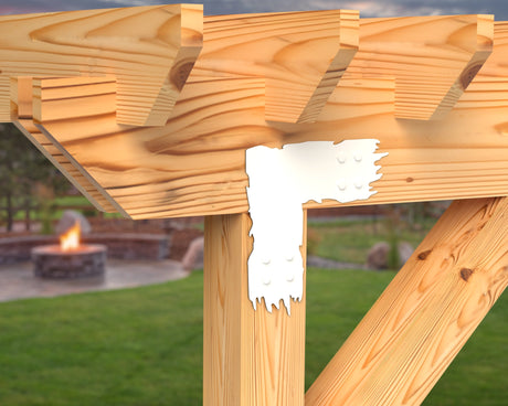 L Bracket - Rough Wood Style - For 8 Inch Lumber - Wood Post Brackets - construction brackets - brackets for post and beam construction - beam supports - post support - timber frame brackets - barndominium brackets - exposed beam brackets