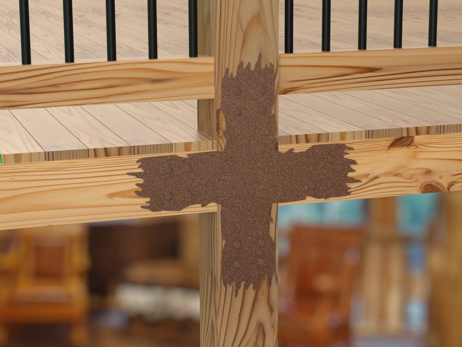 "Rough Wood" Metal Brackets For 4x4 Dimensional Lumber - Madison Iron and Wood