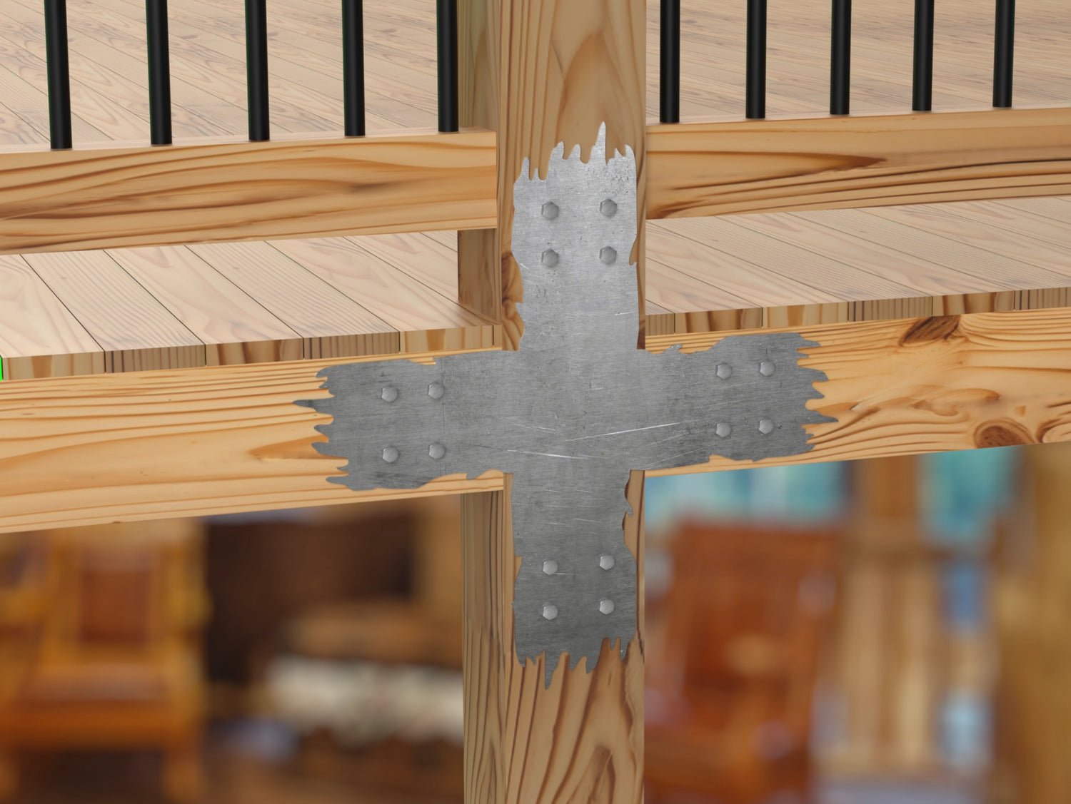 X Bracket - Rough Wood Style - For 8 Inch Lumber - Wood Post Brackets - construction brackets - brackets for post and beam construction - beam supports - post support - timber frame brackets - barndominium brackets - exposed beam brackets