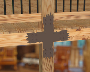 X Bracket - Rough Wood Style - For 8 Inch Lumber - Wood Post Brackets - construction brackets - brackets for post and beam construction - beam supports - post support - timber frame brackets - barndominium brackets - exposed beam brackets