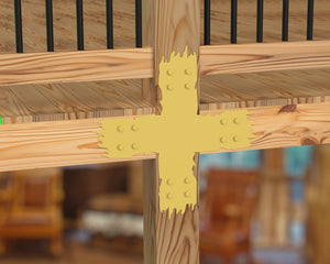 X Bracket - Rough Wood Style - For 8 Inch Lumber - Wood Post Brackets - construction brackets - brackets for post and beam construction - beam supports - post support - timber frame brackets - barndominium brackets - exposed beam brackets