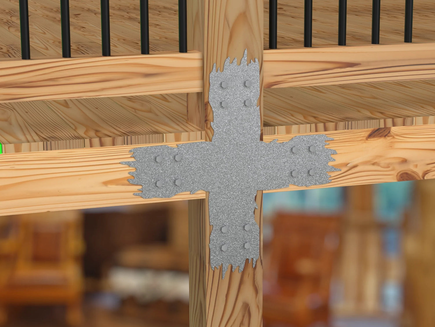 "Rough Wood" Metal Brackets For 4x4 Dimensional Lumber - Madison Iron and Wood