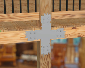 X Bracket - Rough Wood Style - For 8 Inch Lumber - Wood Post Brackets - construction brackets - brackets for post and beam construction - beam supports - post support - timber frame brackets - barndominium brackets - exposed beam brackets
