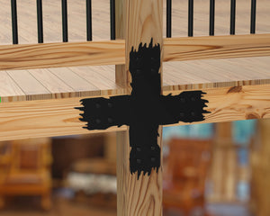 X Bracket - Rough Wood Style - For 8 Inch Lumber - Wood Post Brackets - construction brackets - brackets for post and beam construction - beam supports - post support - timber frame brackets - barndominium brackets - exposed beam brackets