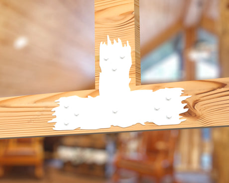 T Bracket - Rough Wood Style - For 8 Inch Lumber - Wood Post Brackets - construction brackets - brackets for post and beam construction - beam supports - post support - timber frame brackets - barndominium brackets - exposed beam brackets