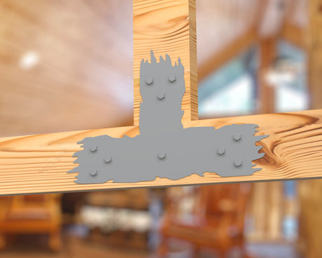 T Bracket - Rough Wood Style - For 8 Inch Lumber - Wood Post Brackets - construction brackets - brackets for post and beam construction - beam supports - post support - timber frame brackets - barndominium brackets - exposed beam brackets
