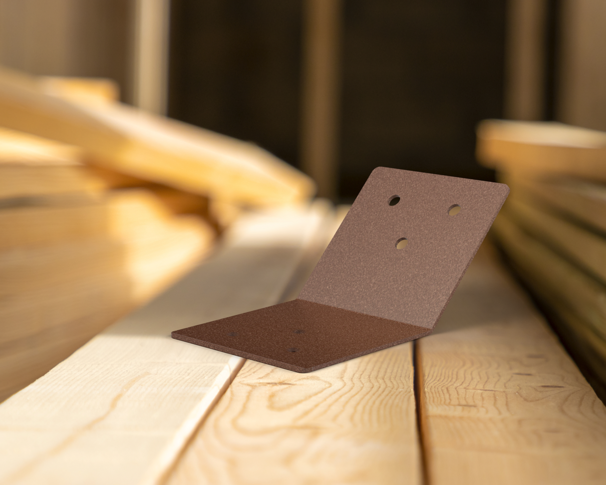 45 Degree Standard Bracket for 4" Post - Wood Post Brackets - construction brackets - brackets for post and beam construction - beam supports - post support - timber frame brackets - barndominium brackets - exposed beam brackets